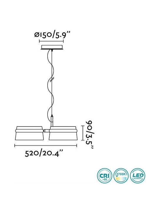 Proton Power & Light Loop Pendant Lamp Fresno Faro 29397