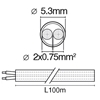 Εικόνα από Καλώδιο Στρογγυλό Διάφανο 2x0,75mm² PVC VK/H03VV-F/2X75/TR