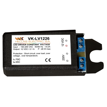 Εικόνα της VK-LV1226 LED DRIVER 12V 26W M/S VK Lighting 78000-389016