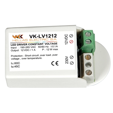 Εικόνα της VK-LV1212 LED DRIVER 12V 12W M/S VK Lighting 78000-388016