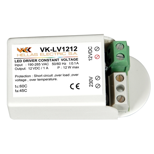 Εικόνα από VK-LV1212 LED DRIVER 12V 12W M/S VK Lighting 78000-388016