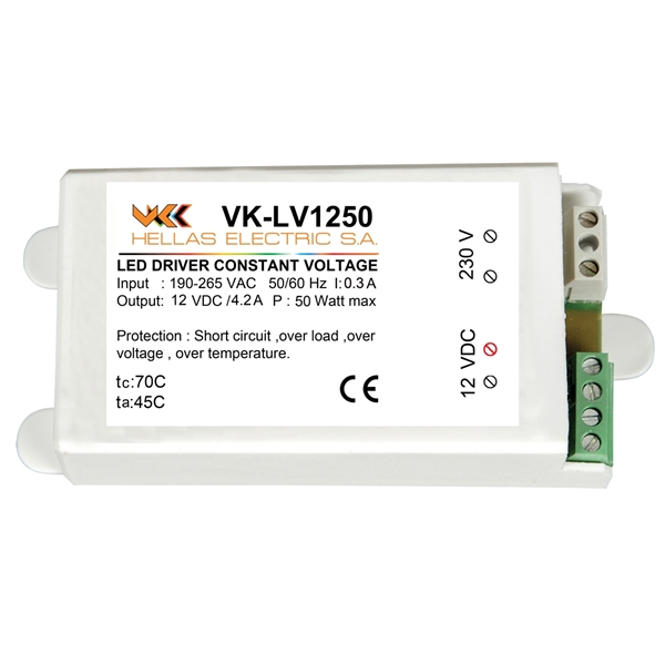 Εικόνα από VK-LV1250 LED DRIVER 12V 50W  M/S VK Lighting 78000-386016
