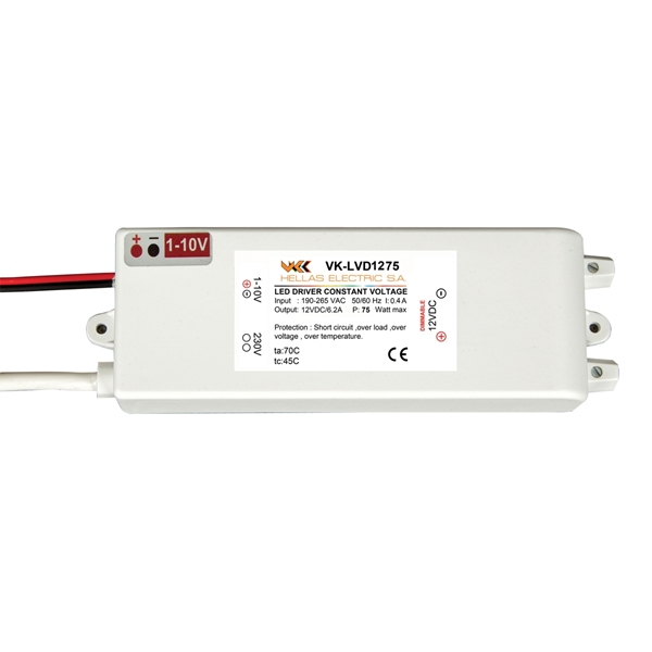 Εικόνα από VK-LVD1275 LED DRIVER 12V 75W DIMM M/S