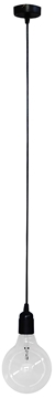 Εικόνα της Κρεμαστό Μονόφωτο Φωτιστικό Με Μαύρο Καλώδιο Και Πλαστικό Ντουί ΚΑ-01 Black 1/Φ 31-0159 Heronia