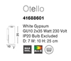 Εικόνα από White Gypsum Otello GU10 2x35 Watt IP20 Bulb Excluded D 7 W 10 H 25 cm ορθογώνιο