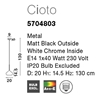 Εικόνα από Metal Matt Black Outside White Chrome Inside E14 1x40W Bulb Excluded D 20 H1 H2 cm