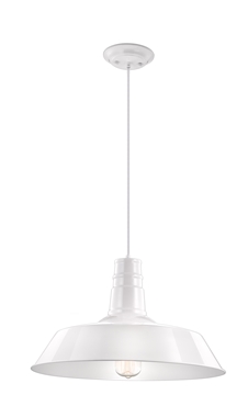 Εικόνα της Shining White Steel Outside Matt White Inside E27 1x60W IP20 Bulb Excluded D 46 H 115 cm