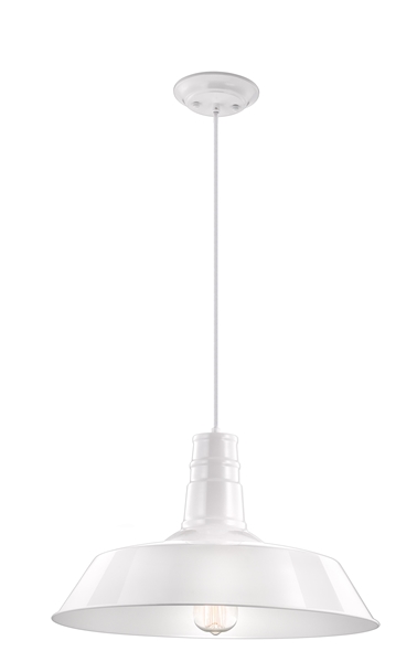 Εικόνα από Shining White Steel Outside Matt White Inside E27 1x60W IP20 Bulb Excluded D 46 H 115 cm