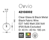 Εικόνα από Clear Glass  Black Metal Black Fabric Wire E27 1x60W IP20 Bulb Excluded D H1 H2 cm
