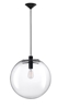 Εικόνα από Clear Glass  Black Metal Black Fabric Wire E27 1x60W IP20 Bulb Excluded D H1 H2 cm