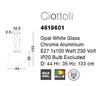 Εικόνα από Opal White Glass Chrome Aluminium E27 1x100W IP20 Bulb Excluded D 44 H1 35 H2 133 cm
