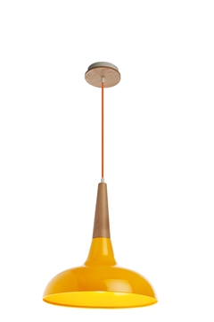 Εικόνα της Pendant Light  Orange Metal  Wood  E27 1x60W   D H