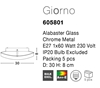 Εικόνα από Ceiling Light Alabaster Glass Chrome Metal E27 1x60W D H