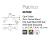 Εικόνα από Opal Glass  Satin Nickel Metal E14 2x40W IP20 Bulb Excluded L 34.2 W 7.8 H 16.2 cm