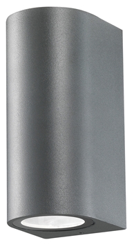 Εικόνα της Dark Gray Aluminium  Glass Diffuser GU10 2x35 Watt D 7 W 8 H 15 cm IP54