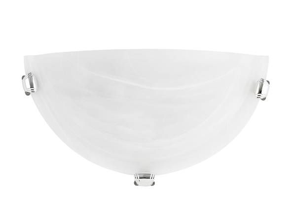 Εικόνα από Wall Lamp Alabaster Glass Chrome Metal E27 1x60W L H