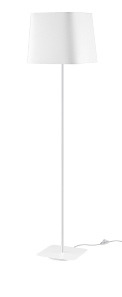 Εικόνα από Floor Lamp White Metal  White Fabric Lampshade E27 1x40W L,5 H