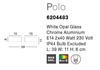 Εικόνα από White Opal Glass Chrome Aluminium E14 2x40W IP44 Bulb Excluded L 39 W 11 H 6 cm