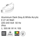 Εικόνα από Dark Gray Alum. White Acrylic E27 1x16 Watt L 30.5 W 9 H 10.5 cm IP44