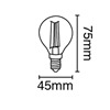 Εικόνα από Λαμπα Led Fil.Dim Σφαιρα Cl E14 4W 2700K Vk/05121/D/Ei/Cl/W VK Led 03045-203664