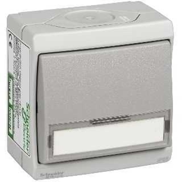 Εικόνα της Επίτοιχος IP55 Μπουτόν φωτισμού με θέση ετικέτ Γκρί mureva