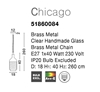 Εικόνα από Brass Metal Clear Handmade Glass Brass Metal Chain E27 1x40W IP20 Bulb Excluded D 18 H 260cm