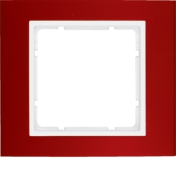 Εικόνα της Berker Πλαίσιο Μονό Αλουμίνιο Κόκκινο Λευκό Berker 3 Hager