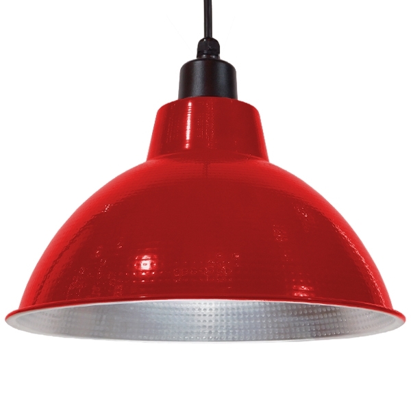 Εικόνα από Vintage Industrial Κρεμαστό Φωτιστικό Οροφής Μονόφωτο Κόκκινο Μεταλλικό Καμπάνα Φ39 GloboStar LOUVE RED 01177