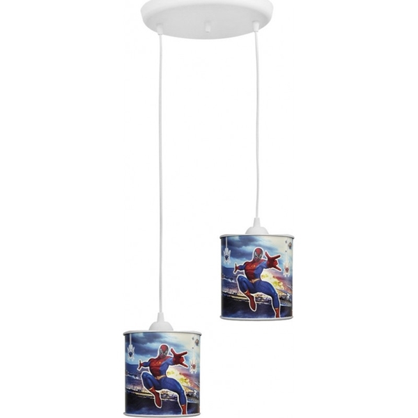 Εικόνα από Κρεμαστό Δίφωτο Παιδικό Φωτιστικό Διφωτο Spiderman 36-0007 Heronia