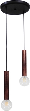 Εικόνα της Κρεμαστό Δίφωτο Φωτιστικό Σωλήνες S-42Pendel 2/L Copper Φ300xY800mm 34-0194 Heronia
