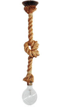 Εικόνα της Κρεμαστό Μονόφωτο Φωτιστικό Σχοινί Ε/27Κ Rope Φ/24 Ut 1/Φ 31-0577 Heronia