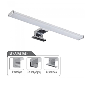 Εικόνα της ΦΩΤΙΣΤΙΚΟ ΜΠΑΝΙΟΥ LED 12W LUCAS 4000k ΜΕΤΑΛΛΙΚΟ ΑΣΗΜΙ IP44