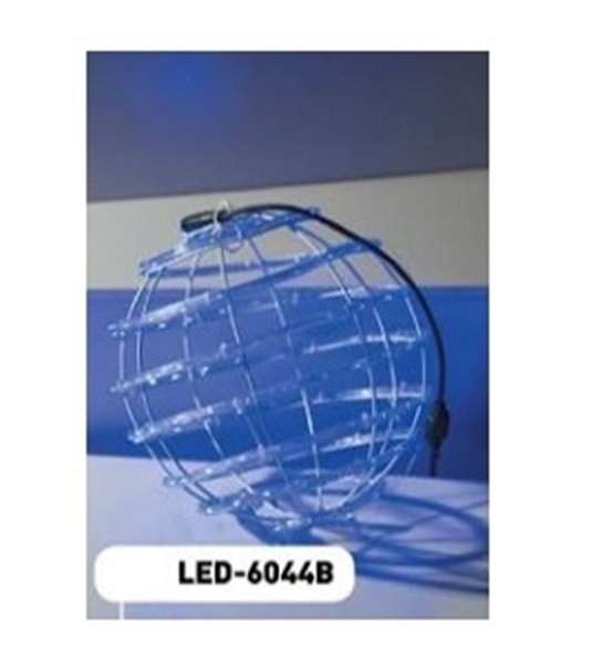 Εικόνα από Χριστουγεννιάτικη Φωτιζόμενη Μπάλα LED Μπλέ Με Φωτοσωλήνα 30εκ. LED-6044B Epam