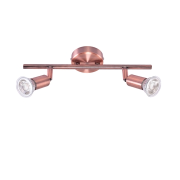 Εικόνα της Σπότ Δίφωτο Μεταλλικό SE 140-C2 Saba Wall Lamp Copper 77-3547 Home Lighting