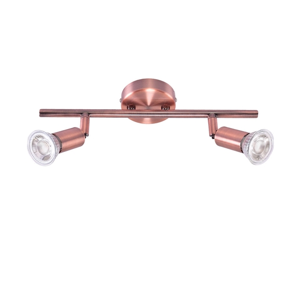 Εικόνα από Σπότ Δίφωτο Μεταλλικό SE 140-C2 Saba Wall Lamp Copper 77-3547 Home Lighting