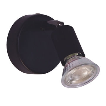 Εικόνα της Σπότ Μονόφωτο Μεταλλικό SE 140-B1 Saba Wall Lamp Black Mat 77-3554 Home Lighting