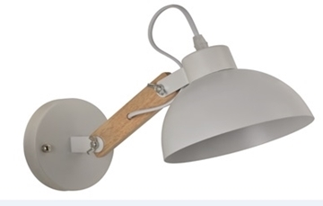 Εικόνα της Φωτιστικό Απλίκα YQ 4004 Pol White Metal Wood Wall Lamp 77-4500 Home Lighting