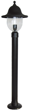 Εικόνα της Φωτιστικό Μονόφωτο Κολωνάκι Εδάφους Πλαστικό Μαύρο 100cm IP23 E27 Lp-800Eb 10-0219 Heronia