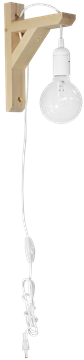Εικόνα της Φωτιστικό Απλίκα Τοίχου Λευκό Ξύλο E/27AP FIS Heronia 31-1098