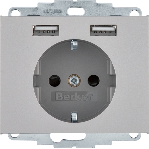 Εικόνα από B.ΠΡΙΖΑ ΣΟΥΚΟ ΜΕ 2xUSB K.5 INOX HAGER