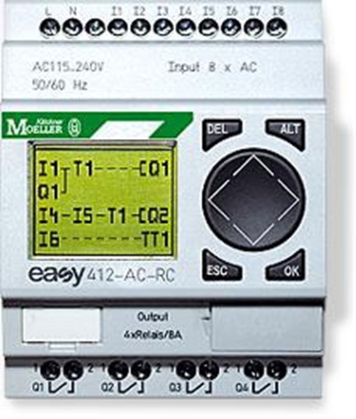 Εικόνα από EASY412-DA-RC  EASY L.C.D Display, 8 DC είσοδοι(2αναλογικές 0-10V), 4 έξοδοι Moeller