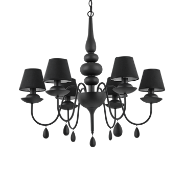 Εικόνα της Φωτιστικό Κρεμαστό BLANCHE SP6 NERO 111872 Ideal Lux