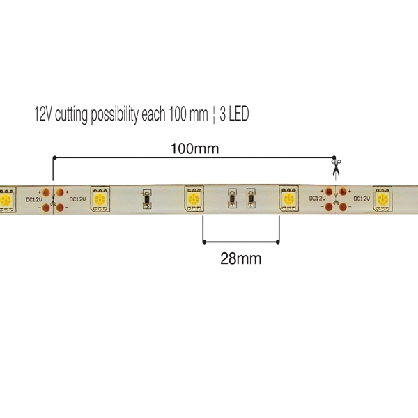 Εικόνα από Ταινια Εξωτ Ip55 12V 7,20W/M 6000K Dl Vk/12/5050J/D/30 VK Lighting 78001-042719 (5m)