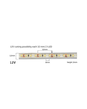 Εικόνα της Ταινία LED IP68 Smd3528 12V 7,68W 4000K Vk/12/3528W/C/96 78001-659126 VK (5m)