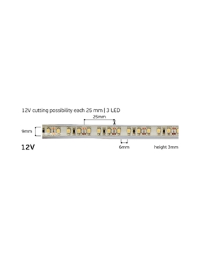 Εικόνα της Ταινία LED Ip68 Smd3528 12V 9,6W 3000K Vk/12/3528W/W/120 78001-663126 VK (5m)