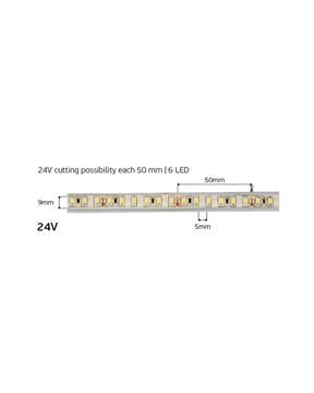 Εικόνα της Ταινία LED IP68 Smd3528 24V 9,6W 3000K Vk/24/3528W/W/120 78001-290123 VK (5m)