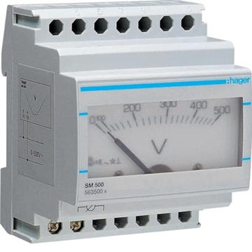 Εικόνα της Βολτόμετρο Αναλογικό 0-500V Hager SM500