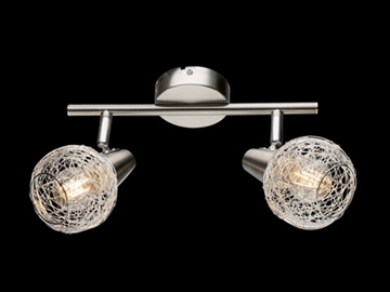 Εικόνα της Φωτιστικό επίτοιχο σποτ Julie 2XΕ14, Satin Nickel/ Aluminium 955JULIE2 Elmark