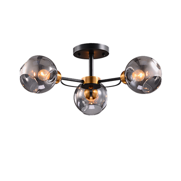 Εικόνα της Φωτιστικό Οροφής ELLARIA CHANDELIER 3xE27 WOOD/GREY Elmark