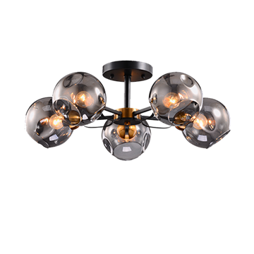 Εικόνα της Φωτιστικό Οροφής ELLARIA CHANDELIER 5xE27 WOOD/GREY 955ELLARIA5 Elmark